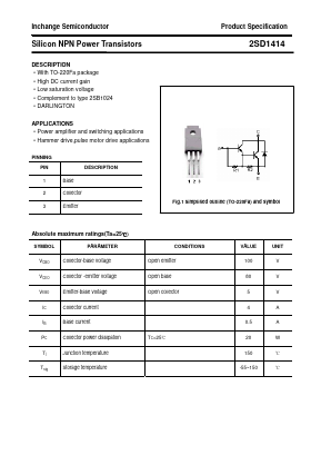 D1414 Datasheet PDF Inchange Semiconductor