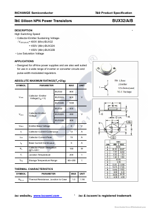 BUX32A Datasheet PDF Inchange Semiconductor