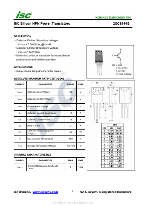 2SC6144S Datasheet PDF Inchange Semiconductor
