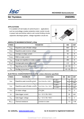 2N6509G Datasheet PDF Inchange Semiconductor