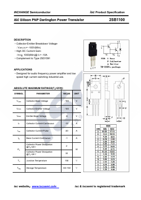 B1100 Datasheet PDF Inchange Semiconductor