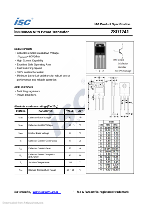 2SD1241 Datasheet PDF Inchange Semiconductor