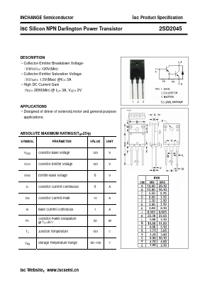 2SD2045 Datasheet PDF Inchange Semiconductor