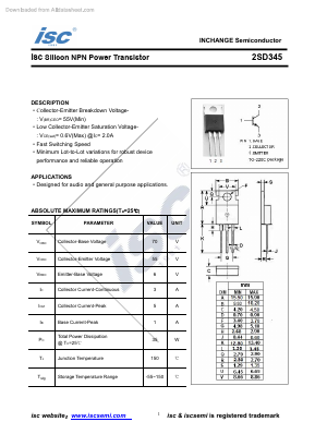 D345 Datasheet PDF Inchange Semiconductor