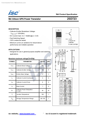 2SD723 Datasheet PDF Inchange Semiconductor