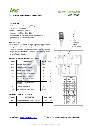 MJF13005 Datasheet PDF Inchange Semiconductor