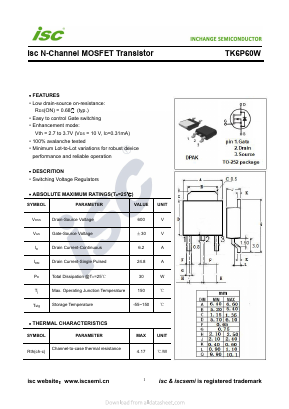 TK6P60W Datasheet PDF Inchange Semiconductor