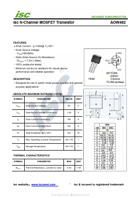 AOW482 Datasheet PDF Inchange Semiconductor