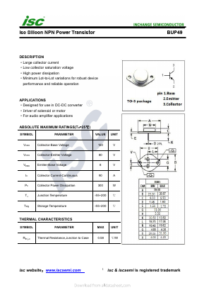 BUP49 Datasheet PDF Inchange Semiconductor