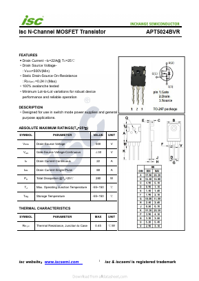 APT5024BVR Datasheet PDF Inchange Semiconductor