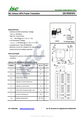 2SCR583D3 Datasheet PDF Inchange Semiconductor