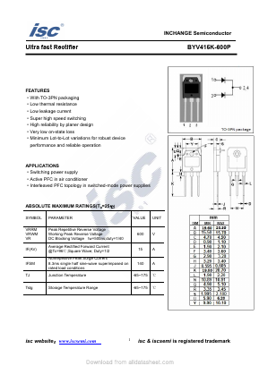 BYV415K-600P Datasheet PDF Inchange Semiconductor