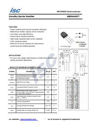 MBR4045PT Datasheet PDF Inchange Semiconductor