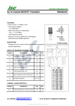 R8008ANX Datasheet PDF Inchange Semiconductor