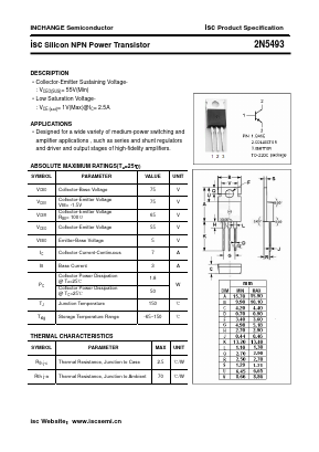 2N5493 Datasheet PDF Inchange Semiconductor