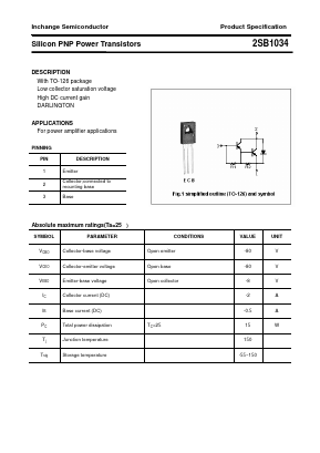 B1034 Datasheet PDF Inchange Semiconductor