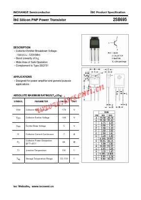 2SB695 Datasheet PDF Inchange Semiconductor