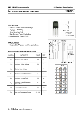 B763 Datasheet PDF Inchange Semiconductor
