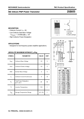 2SB855 Datasheet PDF Inchange Semiconductor