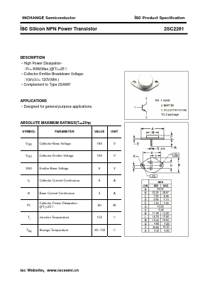 2SC2261 Datasheet PDF Inchange Semiconductor
