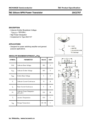 2SC2707 Datasheet PDF Inchange Semiconductor