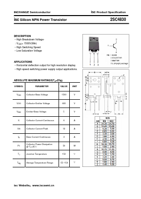 2SC4830 Datasheet PDF Inchange Semiconductor
