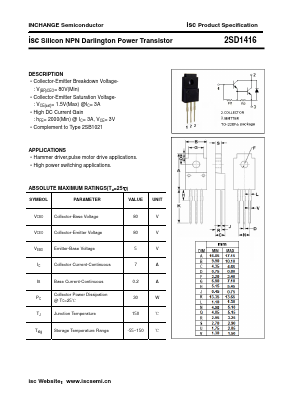D1416 Datasheet PDF Inchange Semiconductor