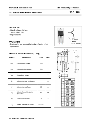 2SD1390 Datasheet PDF Inchange Semiconductor