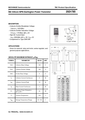 2SD1785 Datasheet PDF Inchange Semiconductor