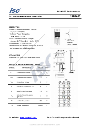 2SD2059 Datasheet PDF Inchange Semiconductor