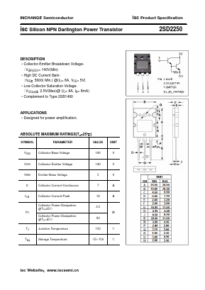 2SD2250 Datasheet PDF Inchange Semiconductor
