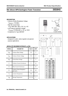 2SD2642 Datasheet PDF Inchange Semiconductor