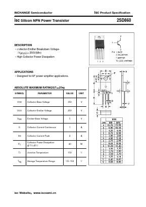 2SD860 Datasheet PDF Inchange Semiconductor