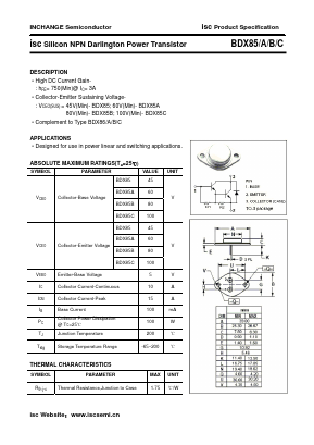 BDX85A Datasheet PDF Inchange Semiconductor