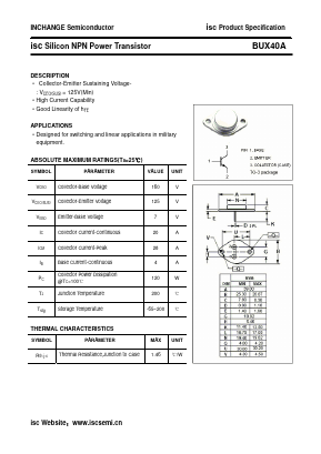BUX40A Datasheet PDF Inchange Semiconductor