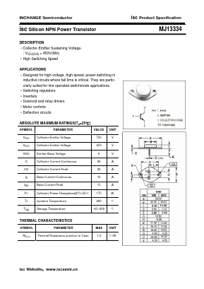 MJ13334 Datasheet PDF Inchange Semiconductor