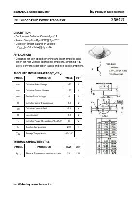 2N6420 Datasheet PDF Inchange Semiconductor