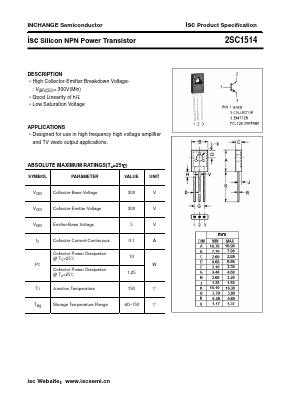 2SC1514 Datasheet PDF Inchange Semiconductor