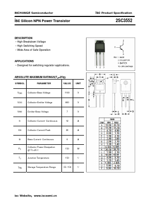2SC3552 Datasheet PDF Inchange Semiconductor
