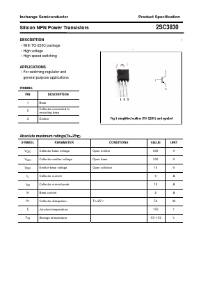 2SC3830 Datasheet PDF Inchange Semiconductor