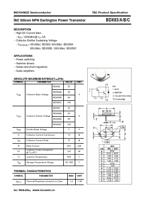 BDX83A Datasheet PDF Inchange Semiconductor