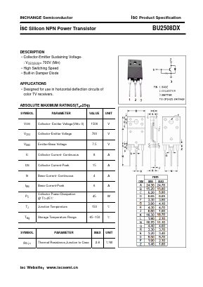 BU2508DX Datasheet PDF Inchange Semiconductor