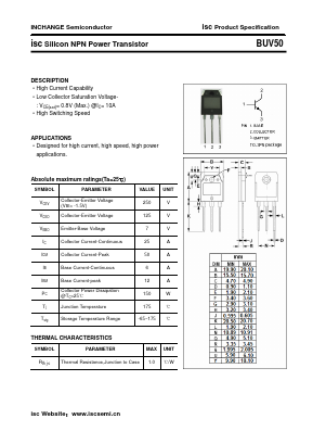 BUV50 Datasheet PDF Inchange Semiconductor