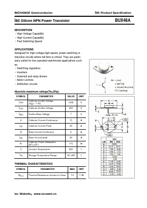 BUX48A Datasheet PDF Inchange Semiconductor