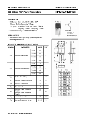 TIP42B Datasheet PDF Inchange Semiconductor