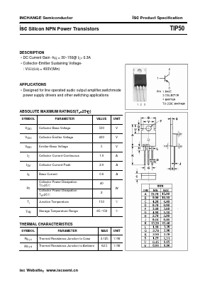TIP50 Datasheet PDF Inchange Semiconductor
