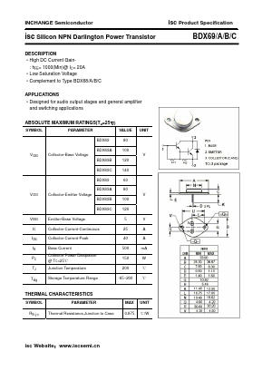 BDX69A Datasheet PDF Inchange Semiconductor