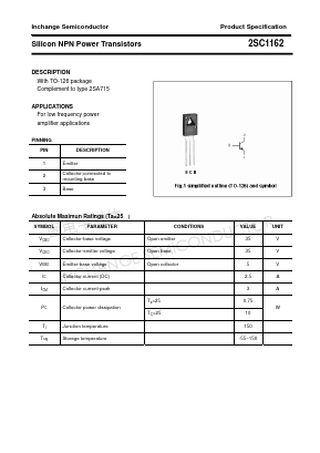 2SC1162 Datasheet PDF Inchange Semiconductor