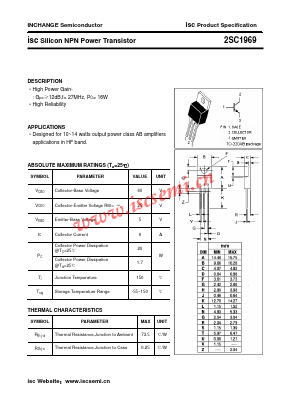 2SC1969 Datasheet PDF Inchange Semiconductor