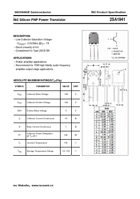 2SA1941R Datasheet PDF Inchange Semiconductor
